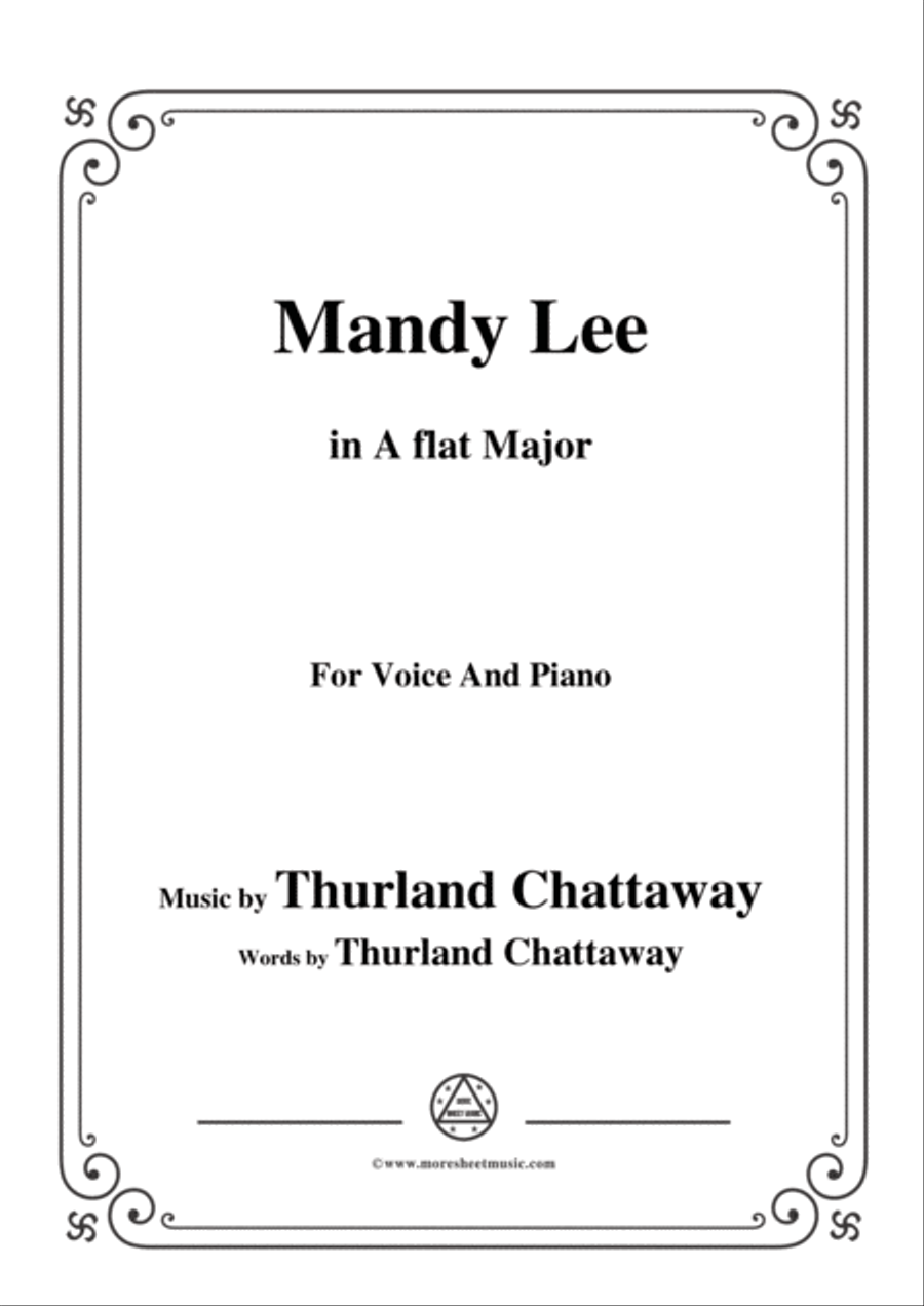 Thurland Chattaway-Mandy Lee,in A flat Major,for Voice and Piano Voice Solo scores gallery preview page 1