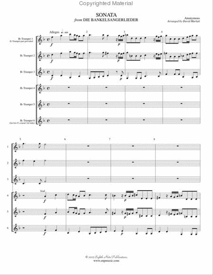 Sonata (from Die Bankelsangerlieder) Small Ensemble scores gallery preview page 2