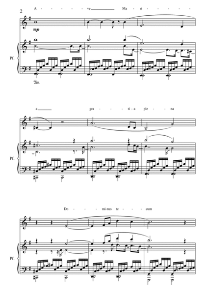 Ave Maria for Soprano or Tenor and piano image number null