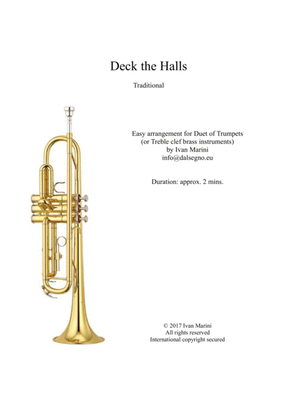 Deck the Halls - Easy Duet for Trumpets