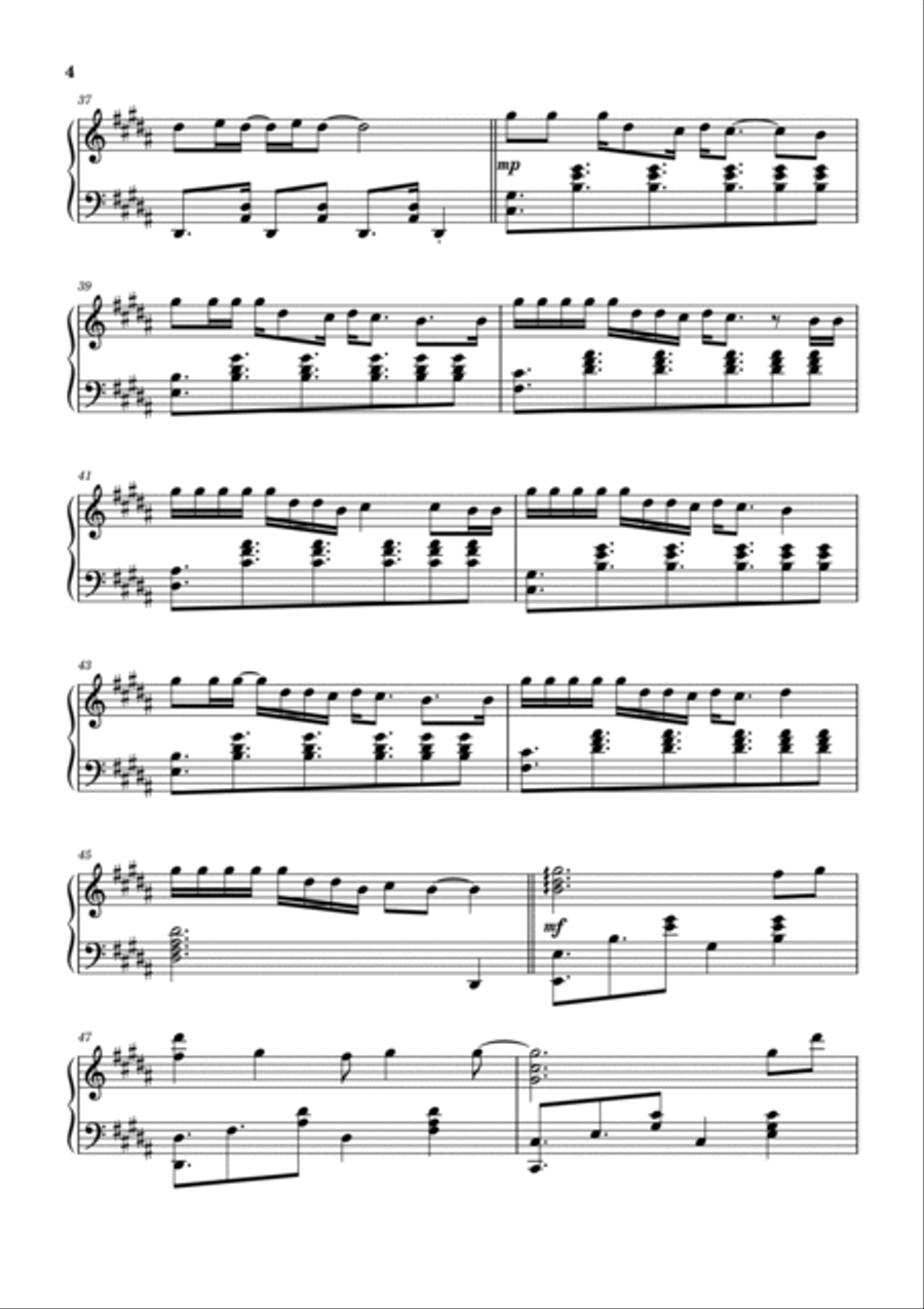 One Last Kiss Piano Solo scores gallery preview page 4