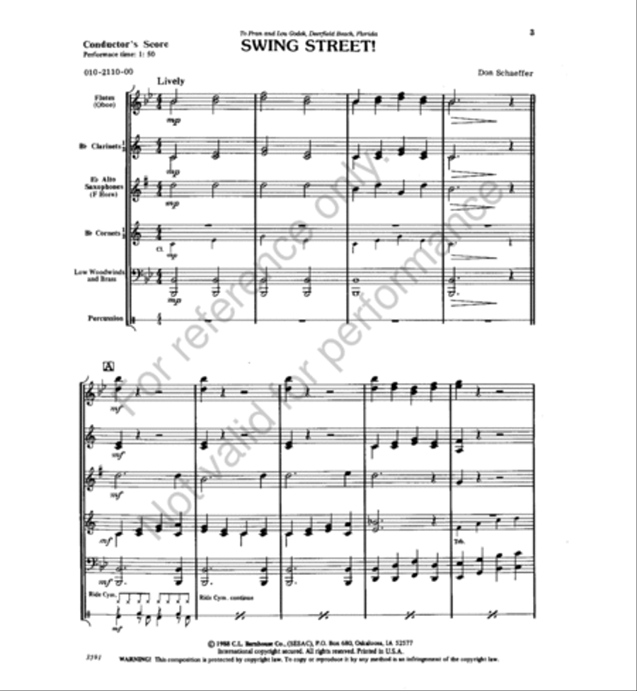 Swing Street Concert Band scores gallery preview page 2