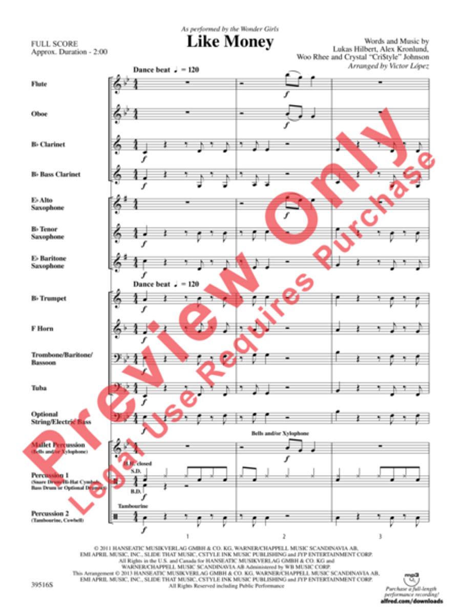 Like Money Like Money Concert Band scores gallery preview page 4