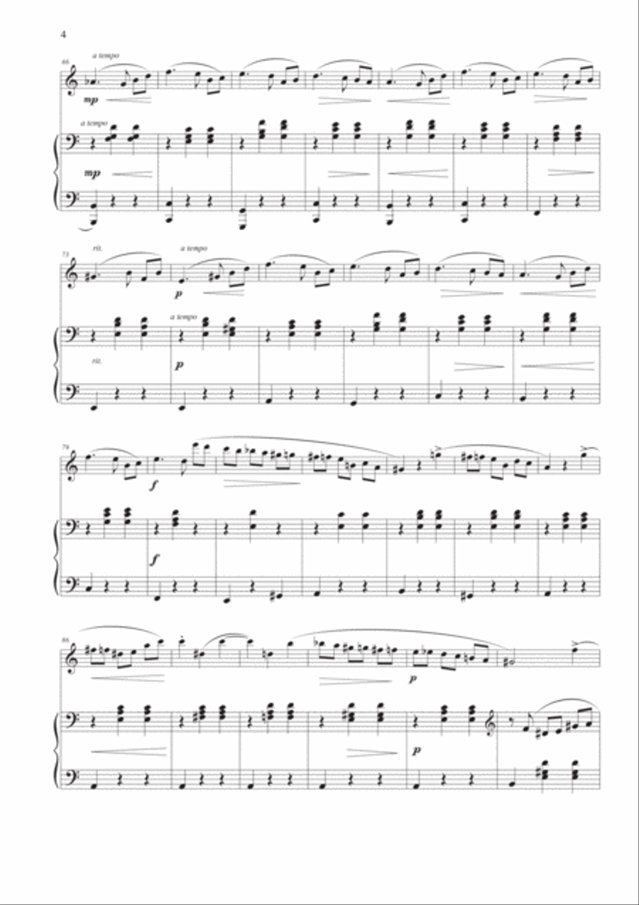 Waltz Op. 69, No. 2 for Violin and Piano Violin Solo scores gallery preview page 4