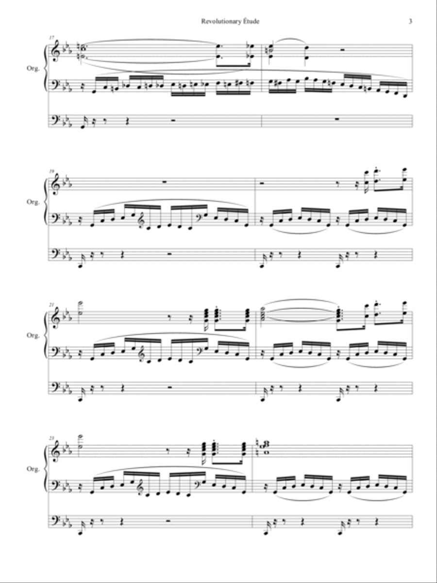 Revolutionary Étude (F. Chopin) Arranged for Organ Organ Solo scores gallery preview page 4