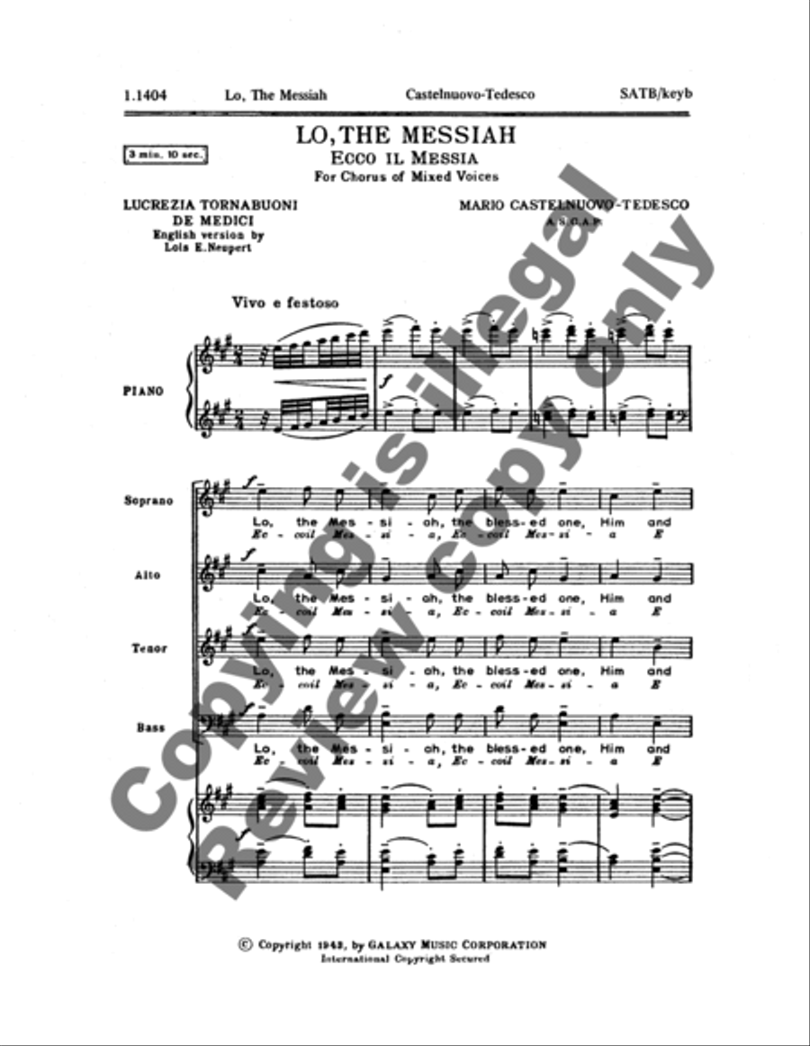 The Lo Messiah (Ecco il Messia) 4-Part scores gallery preview page 9