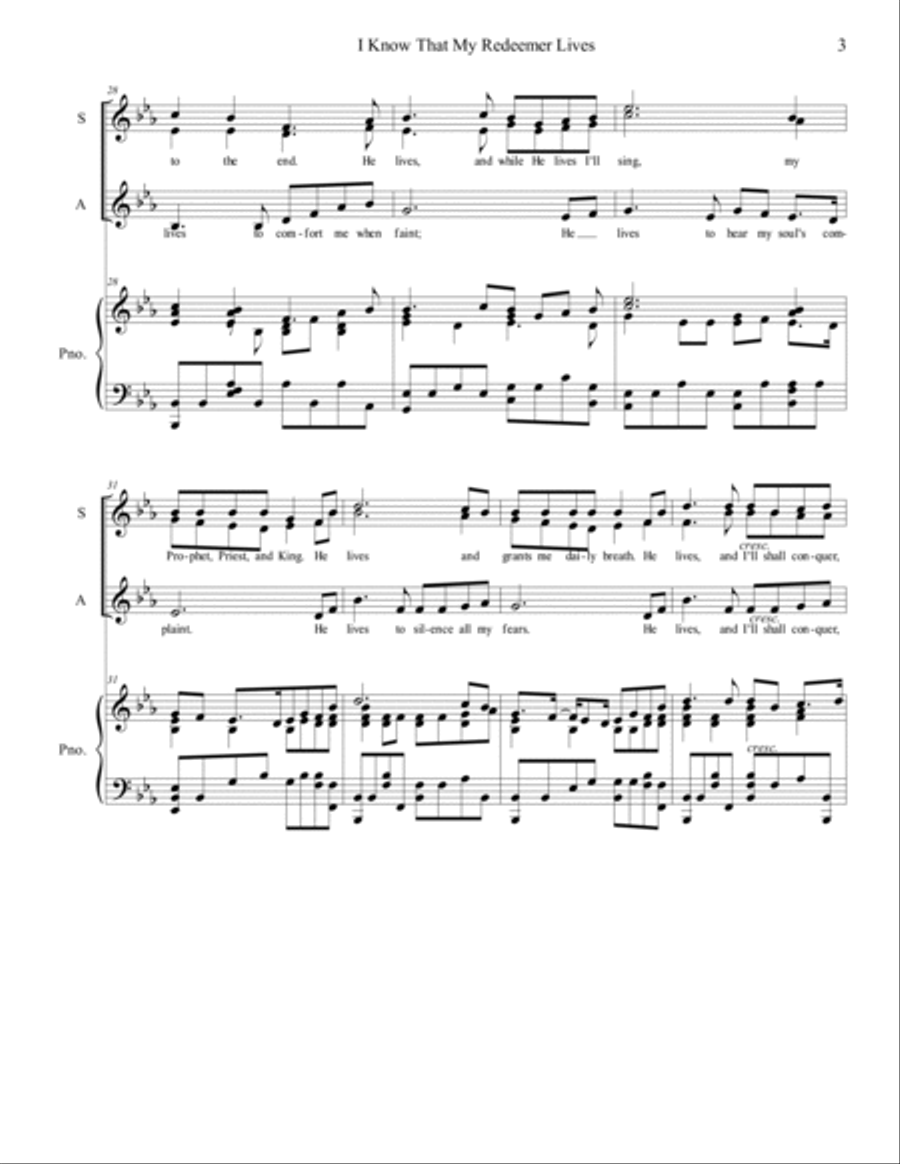 I Know That My Redeemer Lives, SSA SSA scores gallery preview page 3
