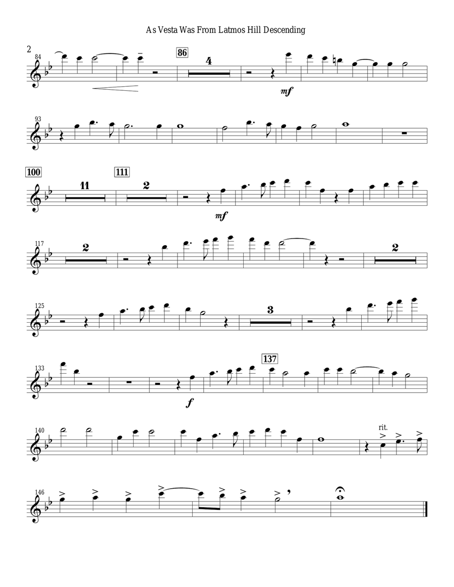 As Vesta Was From Latmos Hill Descending Concert Band scores gallery preview page 4