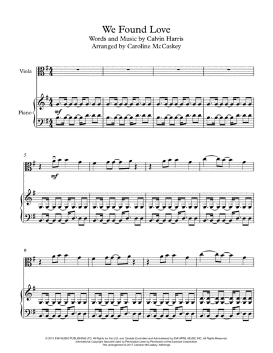We Found Love We Found Love Viola scores gallery preview page 2