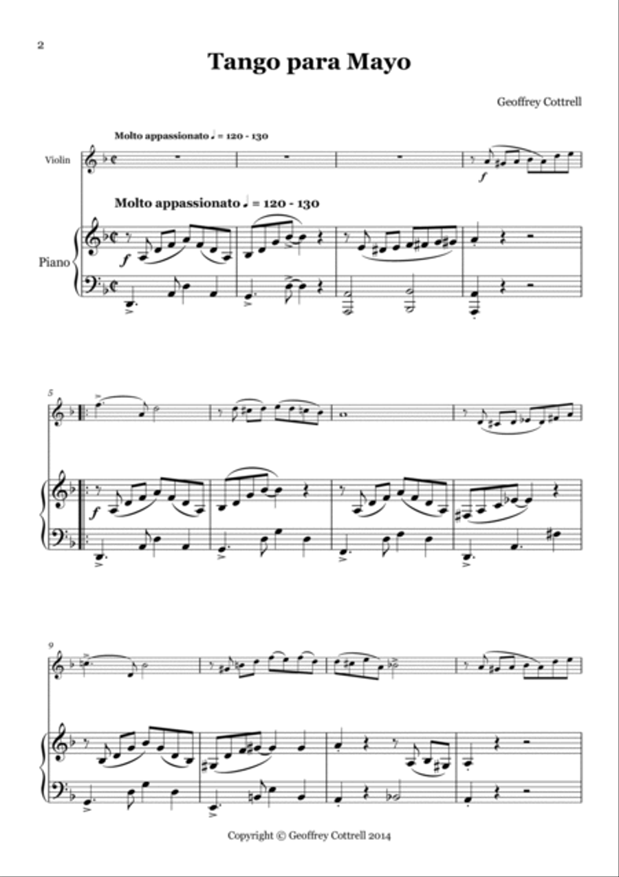 Tango para Mayo Violin Solo scores gallery preview page 2