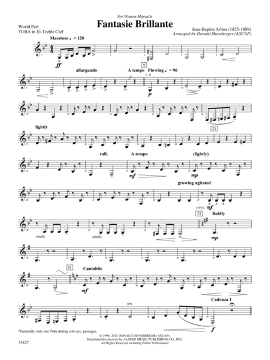 Fantasie Brillante: (World Part) E-flat Tuba T.C. Concert Band scores gallery preview page 1