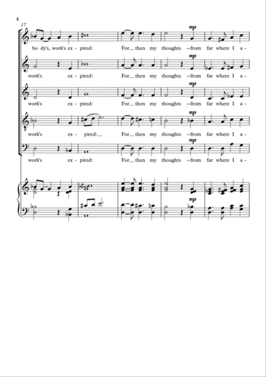 Sonnet 27 - Weary With Toil Choir scores gallery preview page 4