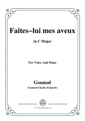 Book cover for Gounod-Faites lui mes aveux,from 'Faust',in C Major,for Voice and Piano