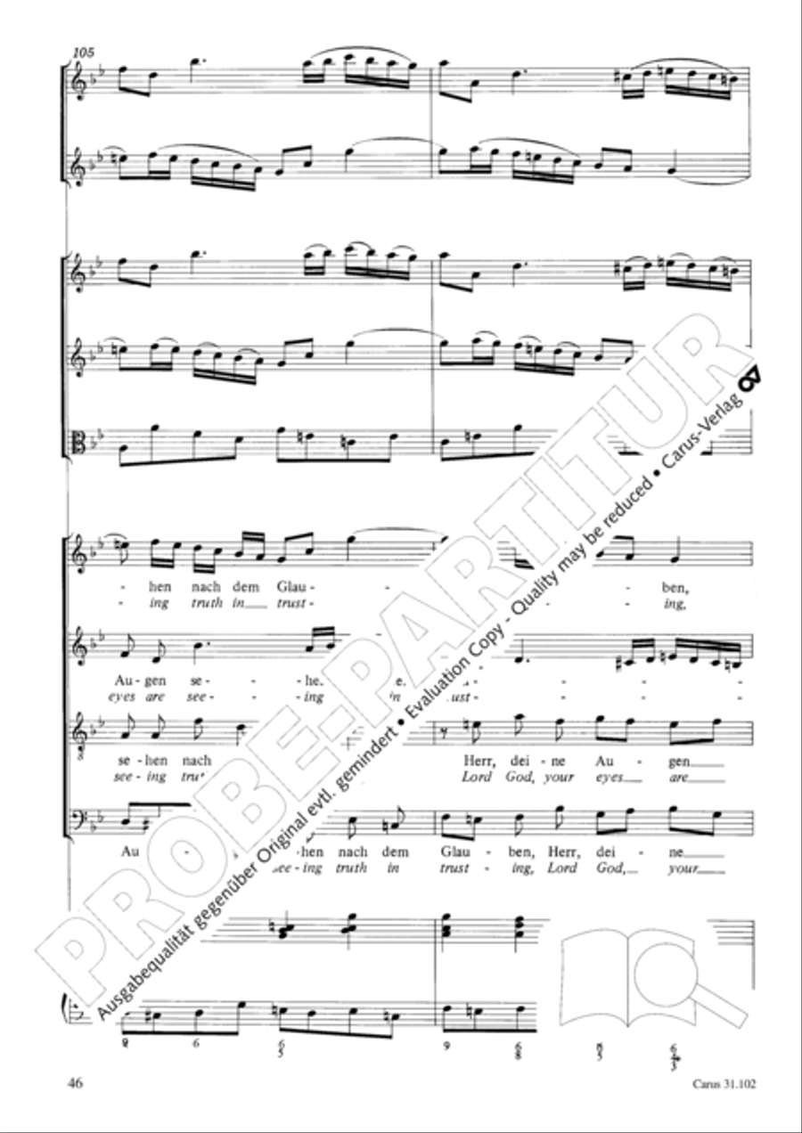 Lord God, your eyes are seeing truth in trusting (Herr, deine Augen sehen nach dem Glauben) ATB scores gallery preview page 47
