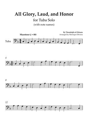 All Glory, Laud, and Honor (for Violin Solo) - With note names