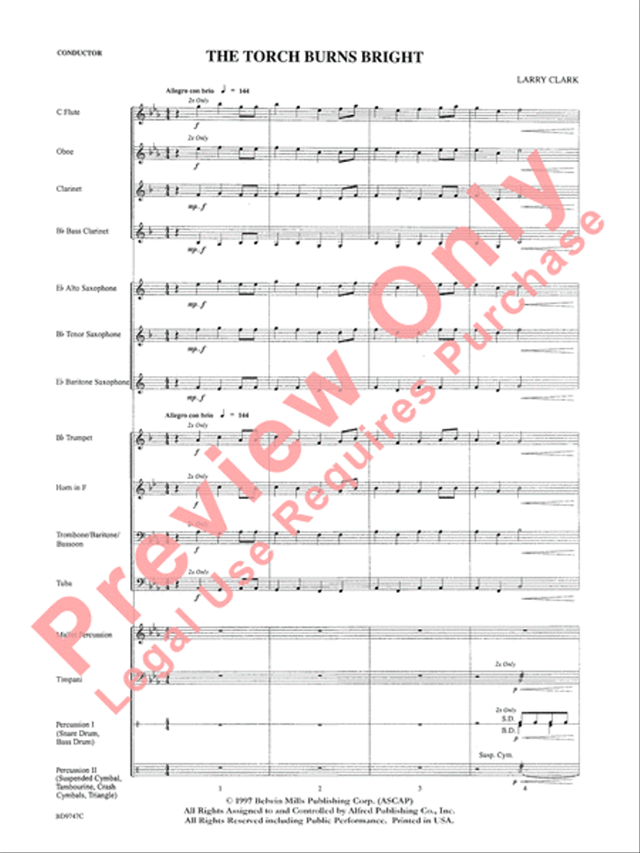 The Torch Burns Bright Concert Band scores gallery preview page 4