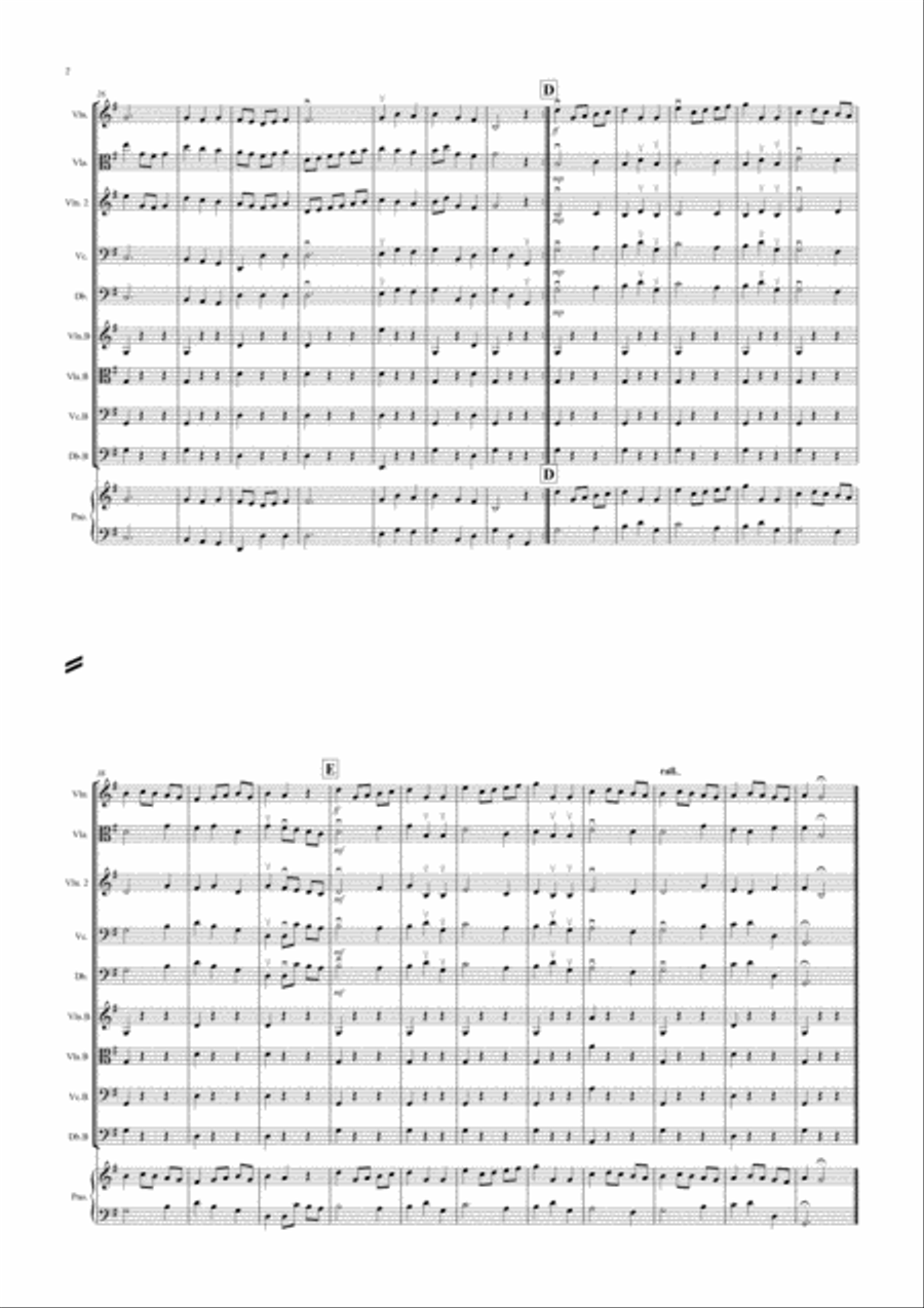 Minuet in G by Bach for Mixed Level String Orchestra String Orchestra scores gallery preview page 2
