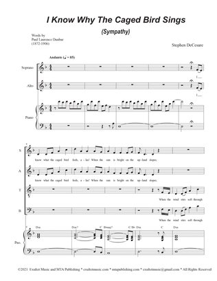 I Know Why The Caged Bird Sings (Sympathy) (SATB)