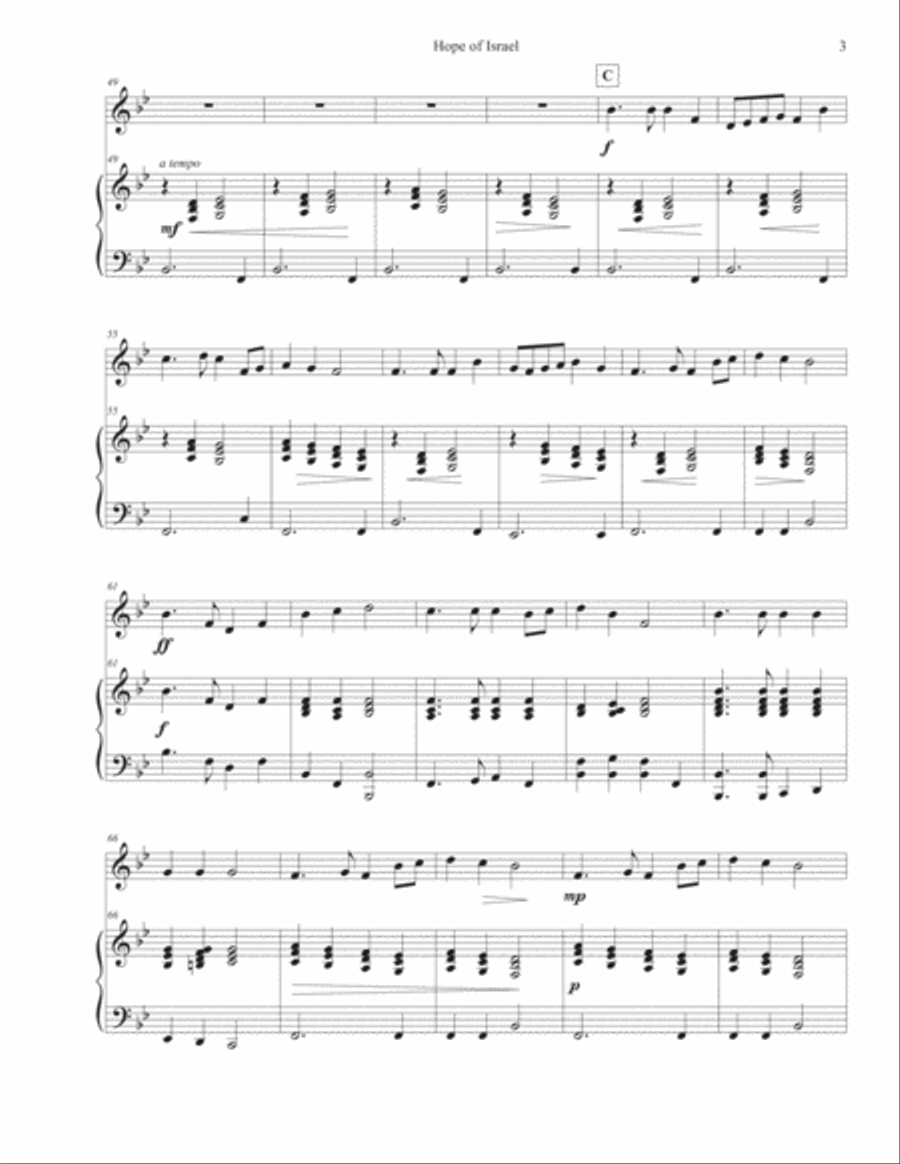 Hope of Israel - Easy Piano Duet for Teacher and Student (beginner) image number null