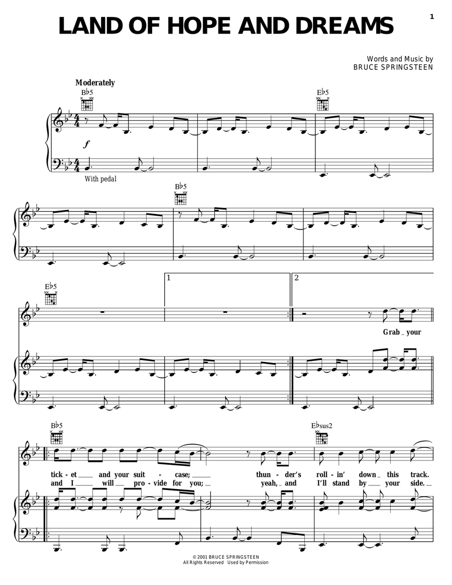Land Of Hope And Dreams Acoustic Guitar scores gallery preview page 1