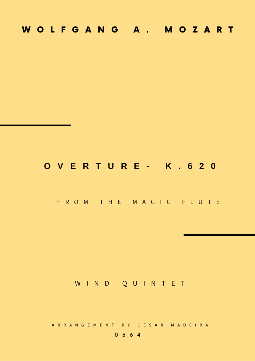 Overture from The Magic Flute - Wind Quintet (Full Score and Parts) image number null