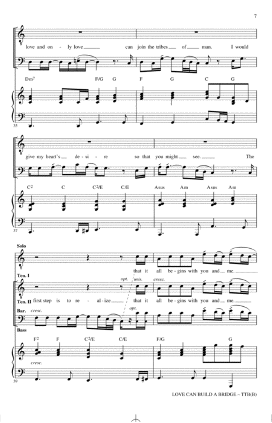 Love Can Build A Bridge (arr. Kirby Shaw) TTBB scores gallery preview page 6