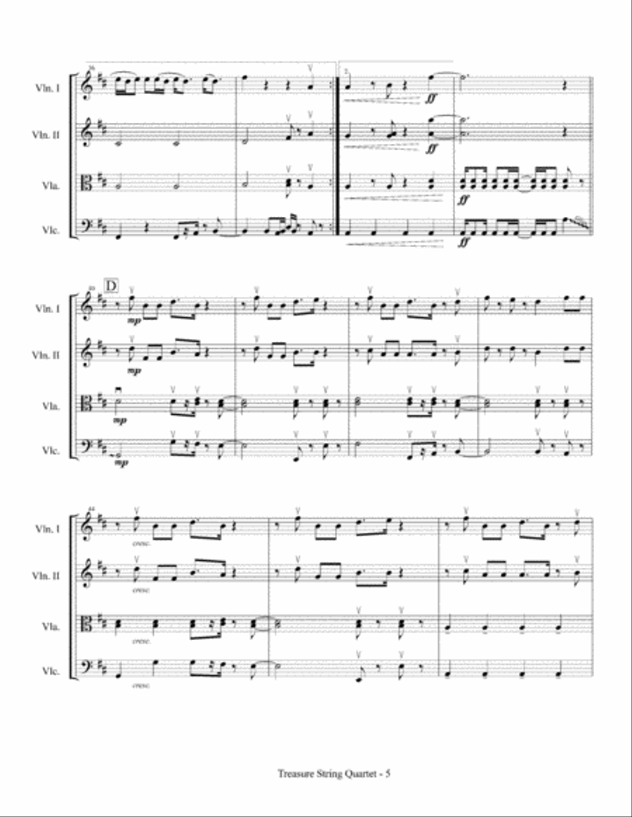 Treasure String Quartet scores gallery preview page 6