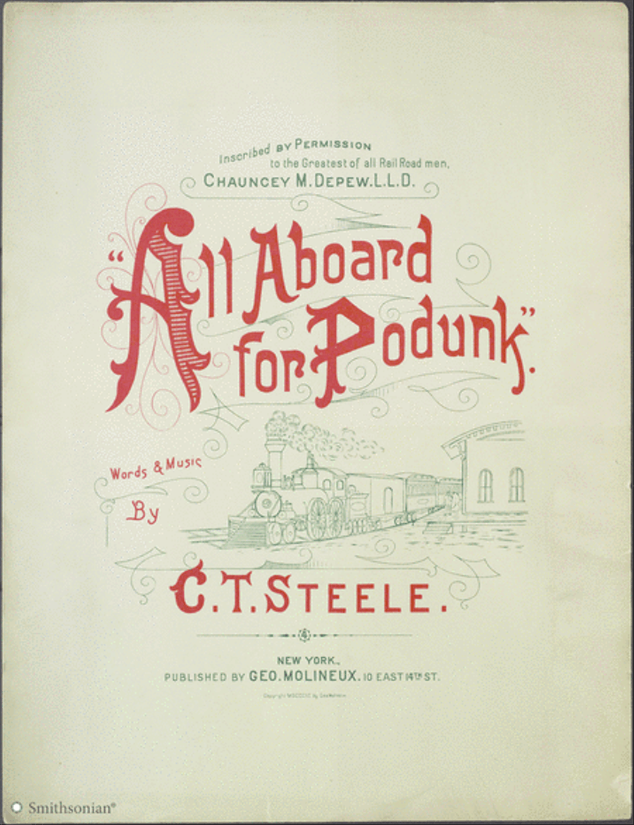 All Aboard for Podunk Piano, Vocal scores gallery preview page 1