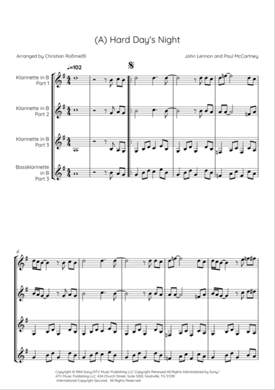 A Hard Day's Night A Hard Day's Night Woodwind Trio scores gallery preview page 2