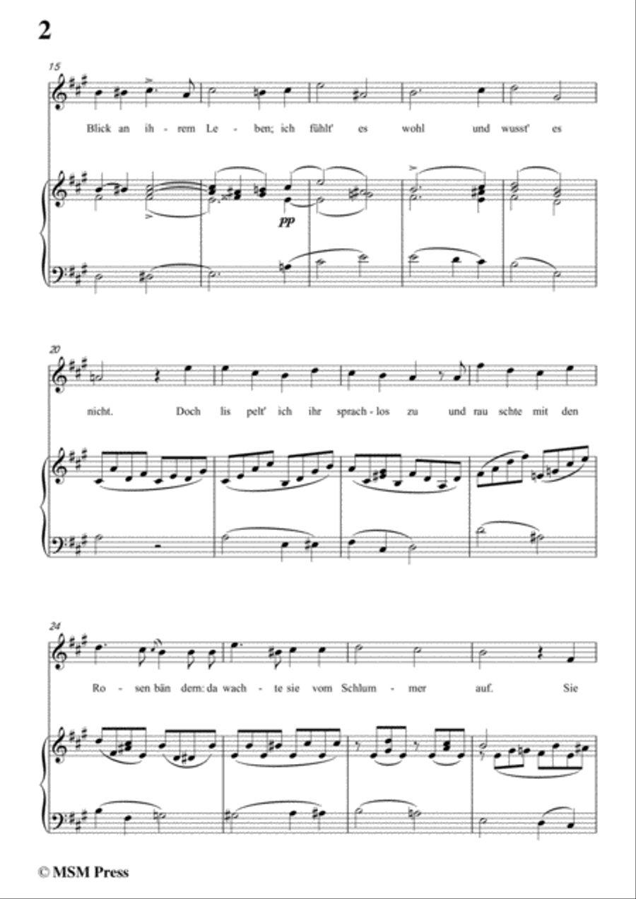 Schubert-Das Rosenband(The Rosy Ribbon),D.280,in A Major,for Voice&Piano Voice scores gallery preview page 4