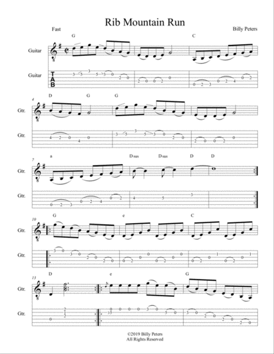 Rib Mountain Run Electric Guitar scores gallery preview page 1