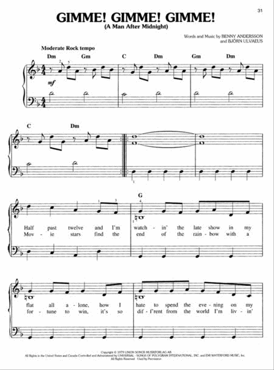 ABBA – Gold: Greatest Hits Easy Piano scores gallery preview page 2