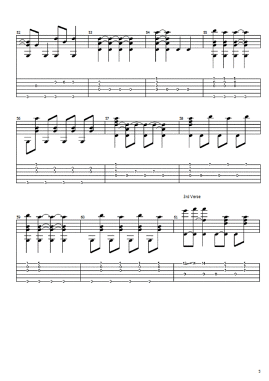 Heroes Guitar Tablature scores gallery preview page 5