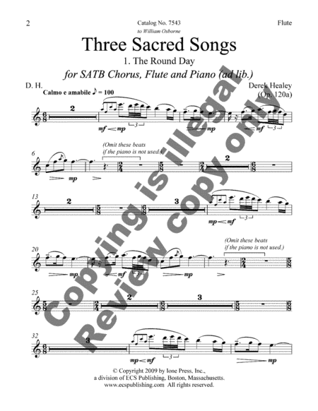 Three Sacred Songs (Flute Part)