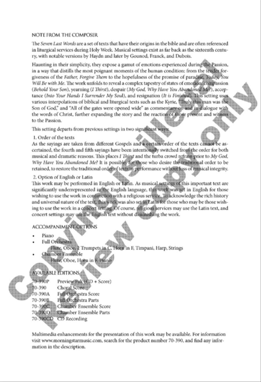 Seven Last Words Seven Last Words 4-Part scores gallery preview page 44