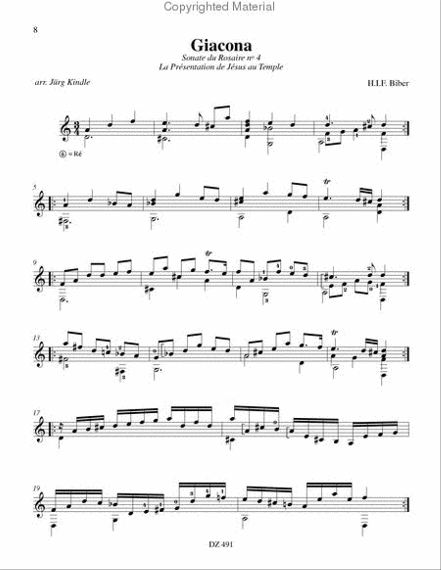 Praeludium, Aria, Giacona Classical Guitar scores gallery preview page 2