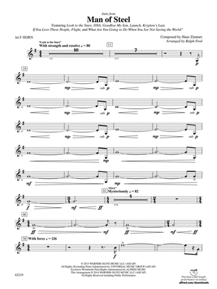 Man of Steel, Suite from: 1st F Horn