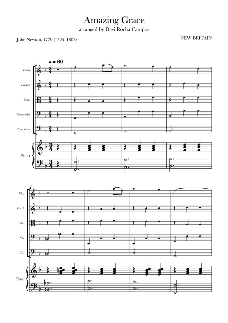Amazing Grace String Quintet scores gallery preview page 1