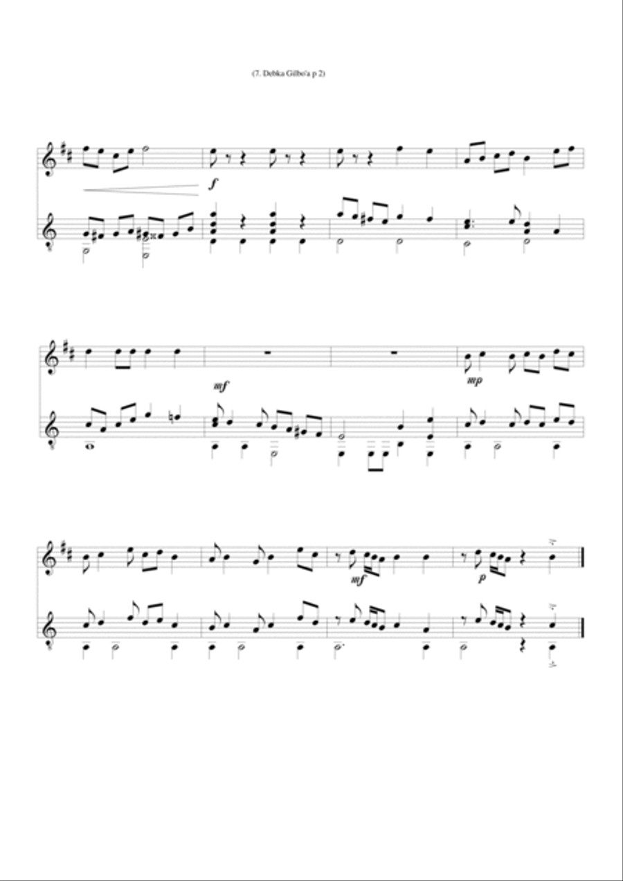 Debka Gilboa (Debka from Gilboa) for clarinet and guitar Clarinet scores gallery preview page 2