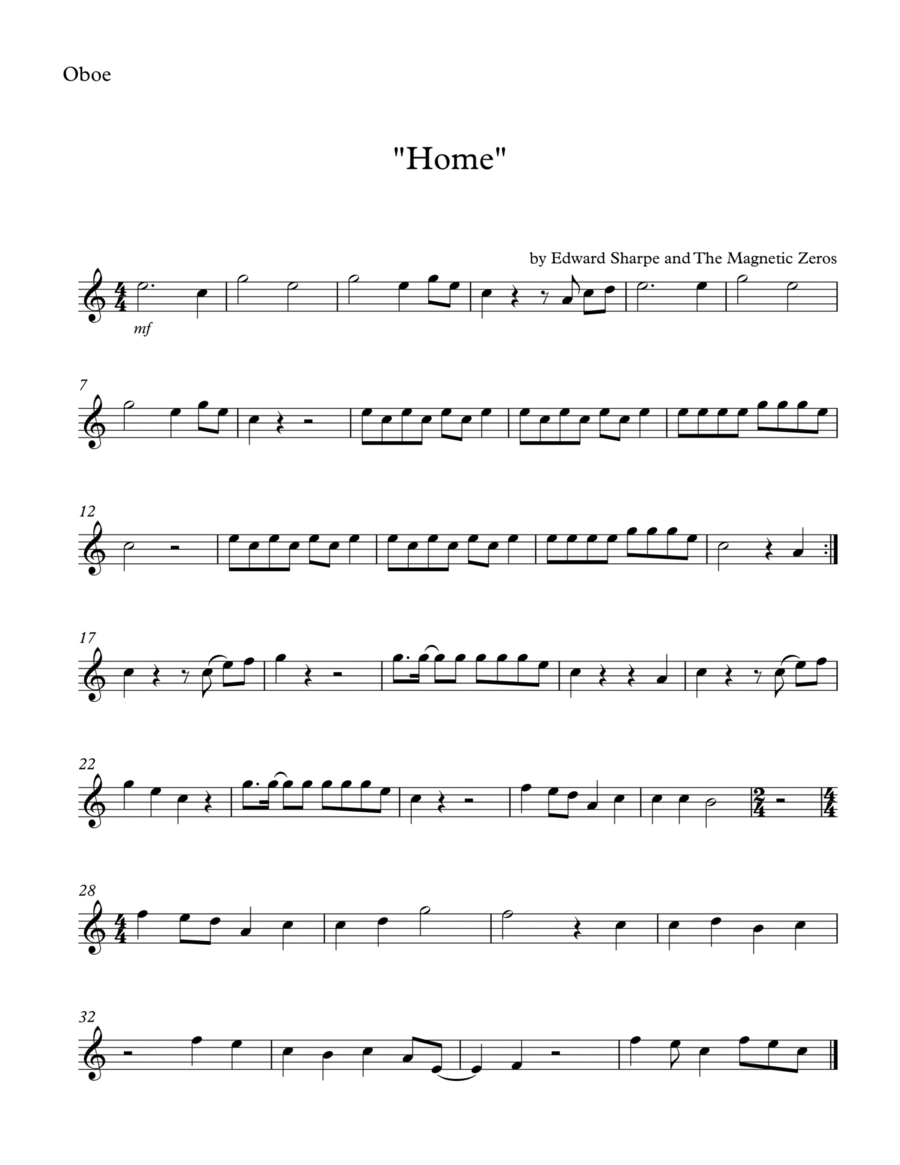 Home Oboe Solo scores gallery preview page 1