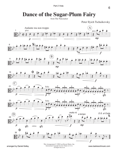 Dance of the Sugar Plum Fairy from the Nutcracker for Piano Trio (Violin, Cello & Piano)