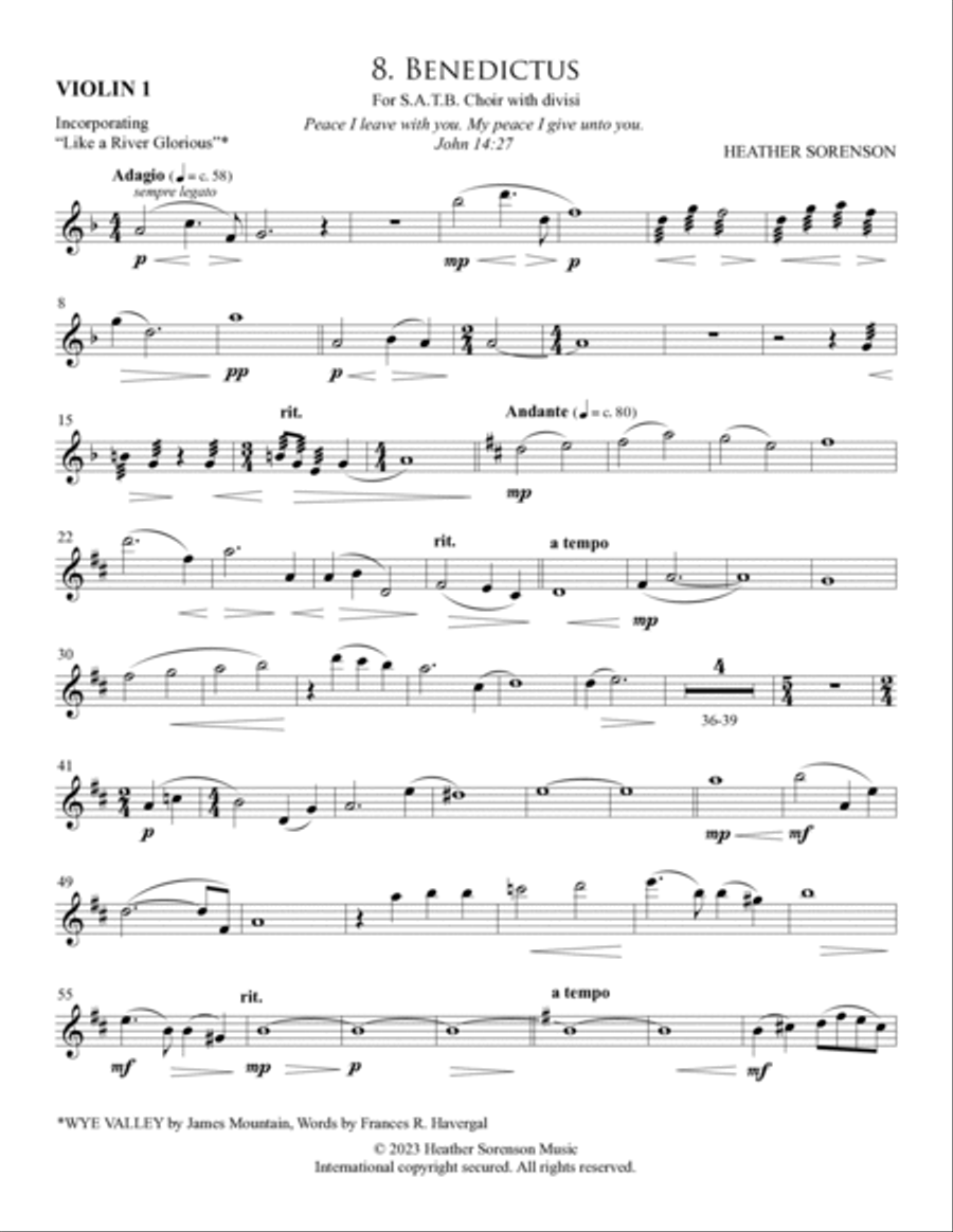 Requiem (Chamber Orchestra) - Violin 1 Choir scores gallery preview page 15