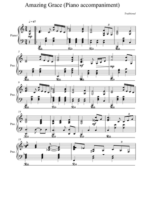 Book cover for Amazing Grace Piano accompaniment - C Major