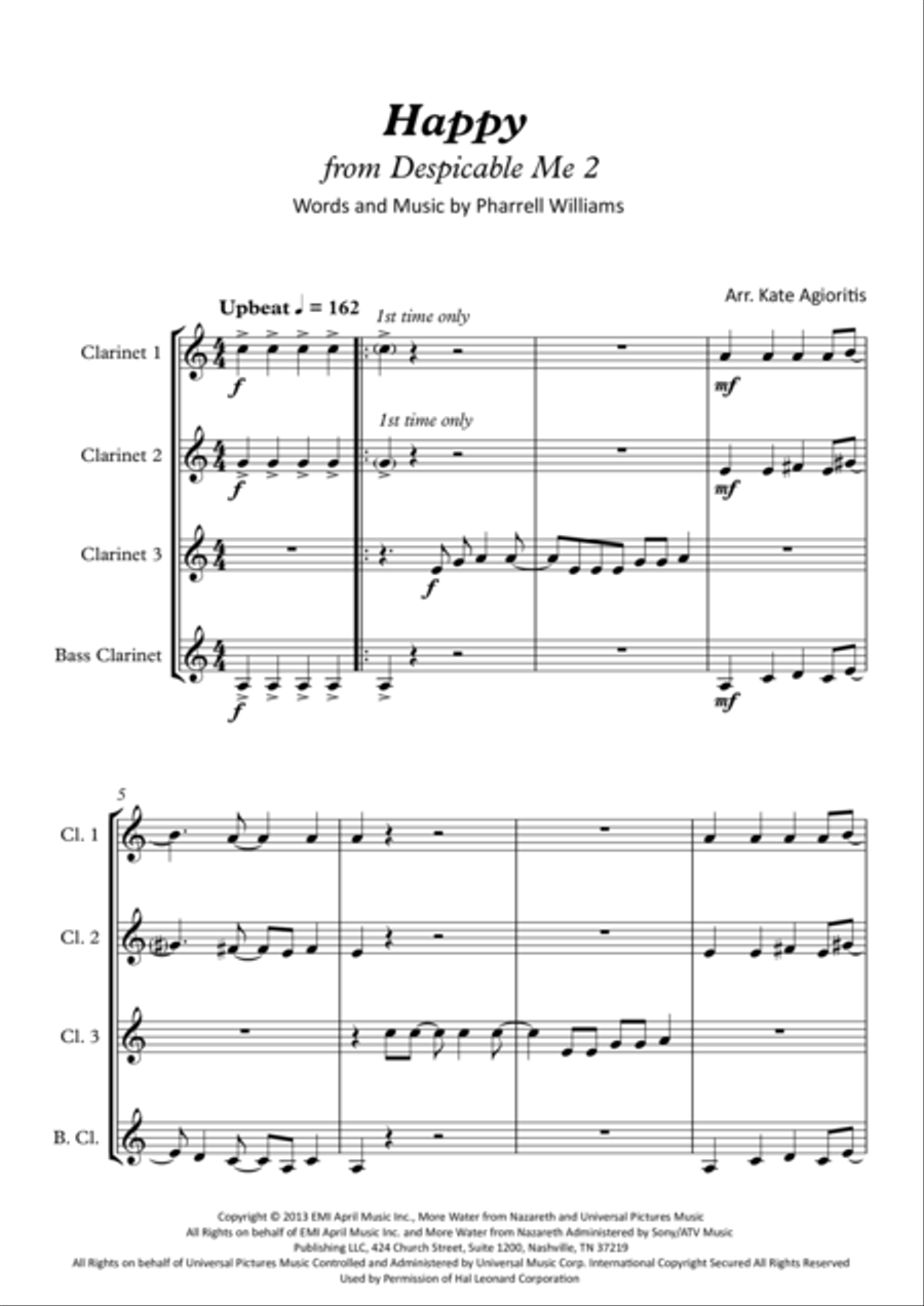 Happy Clarinet Quartet scores gallery preview page 2