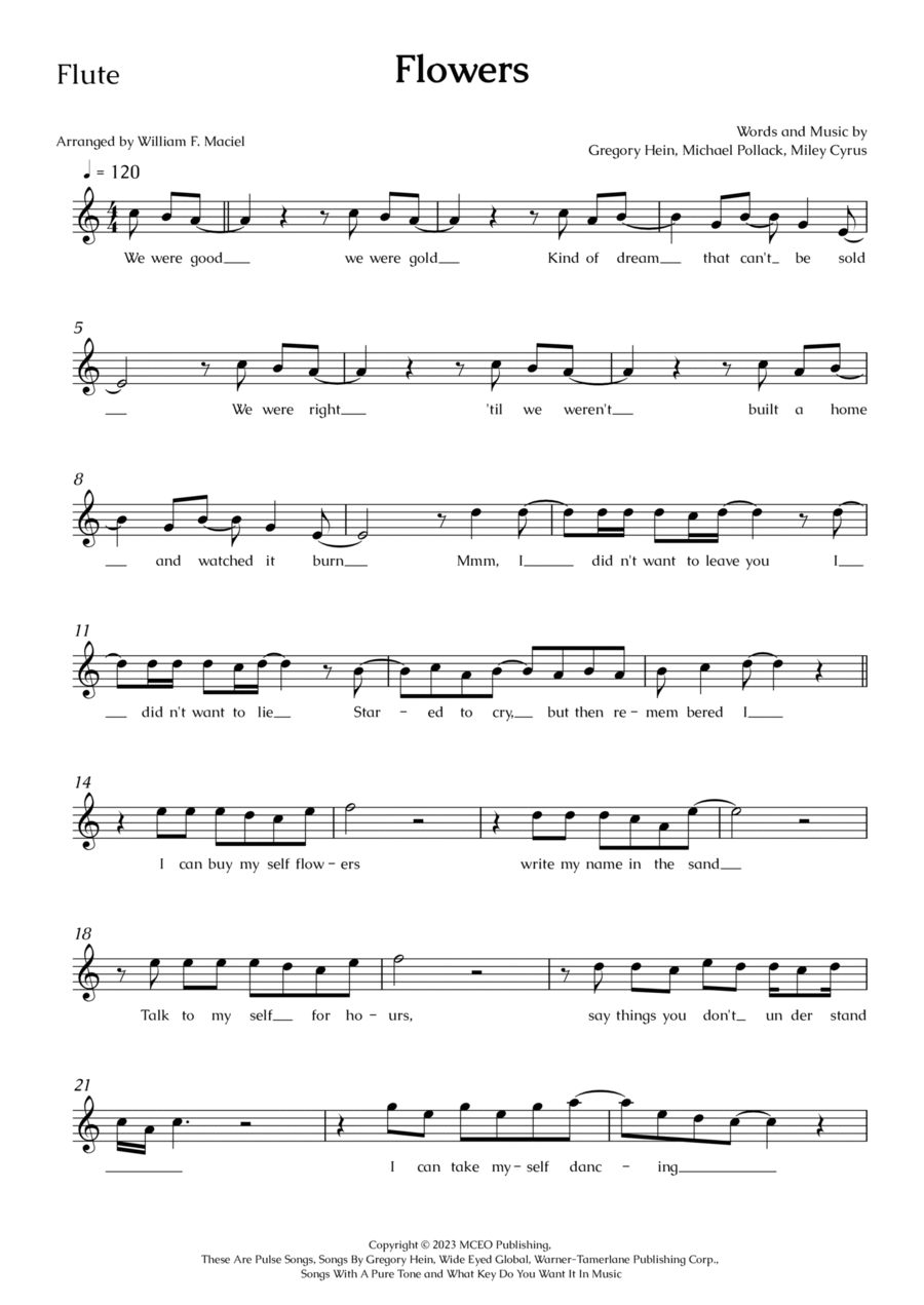 Flowers Piccolo scores gallery preview page 1