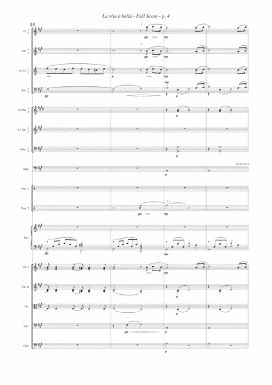 Life Is Beautiful (la Vita E Bella) Full Orchestra scores gallery preview page 4