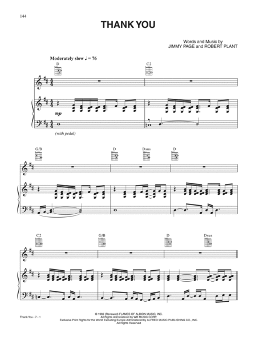 Thank You Piano, Vocal, Guitar scores gallery preview page 1