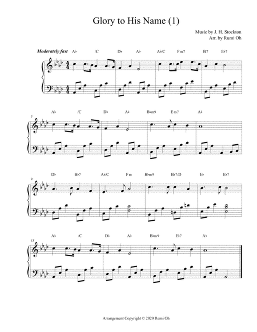 [Glory to His Name] Favorite hymns arrangements with 3 levels of difficulties for beginner and inter image number null