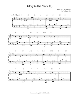 [Glory to His Name] Favorite hymns arrangements with 3 levels of difficulties for beginner and inter