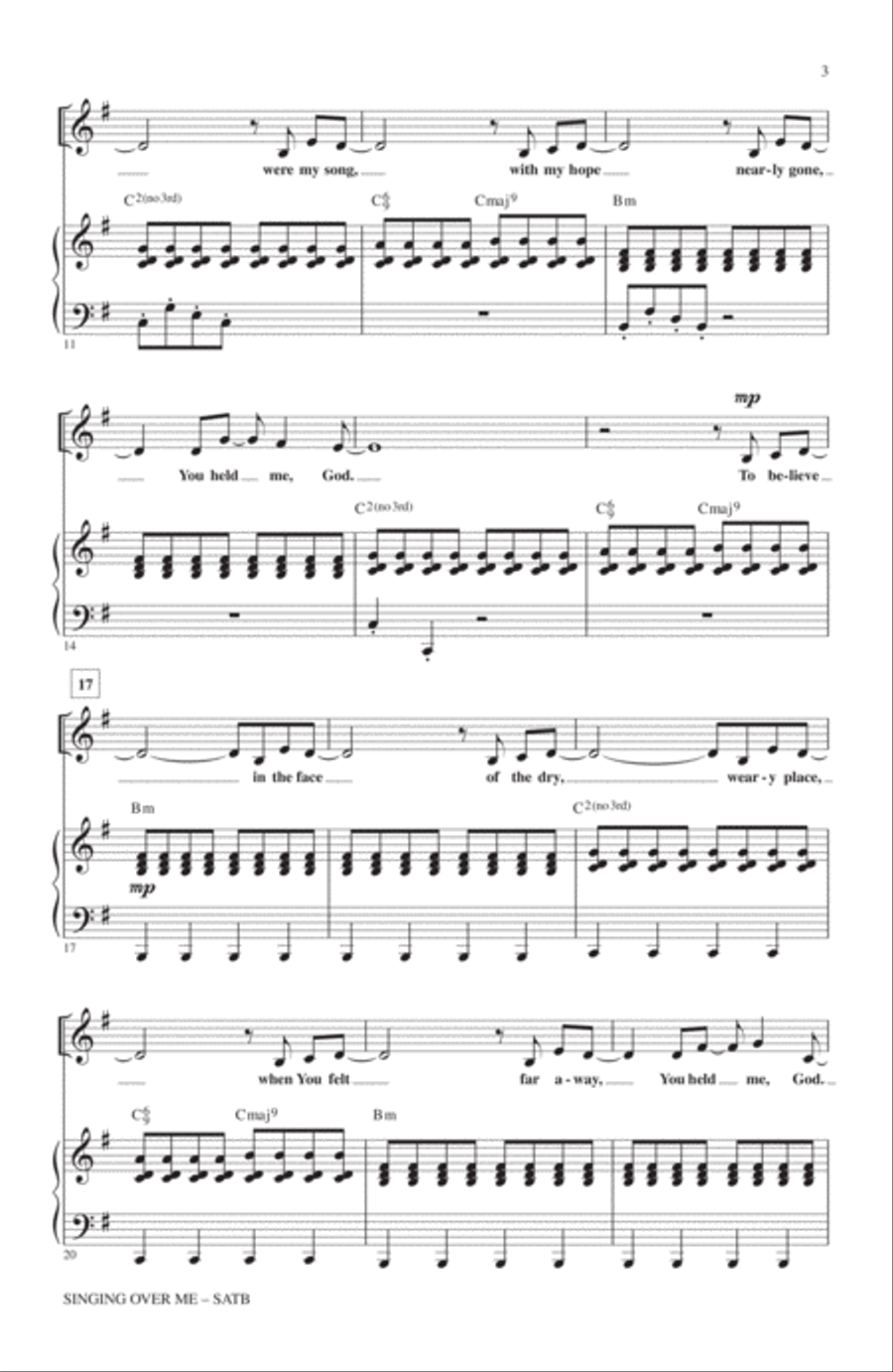 Singing Over Me 4-Part scores gallery preview page 2